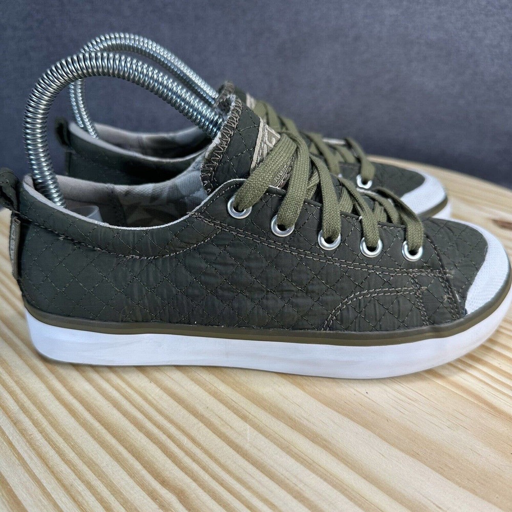 Keen Elsa II Quilted Lace Up Olive Green Sneakers Low Top Shoes Womens Size 5.5‎